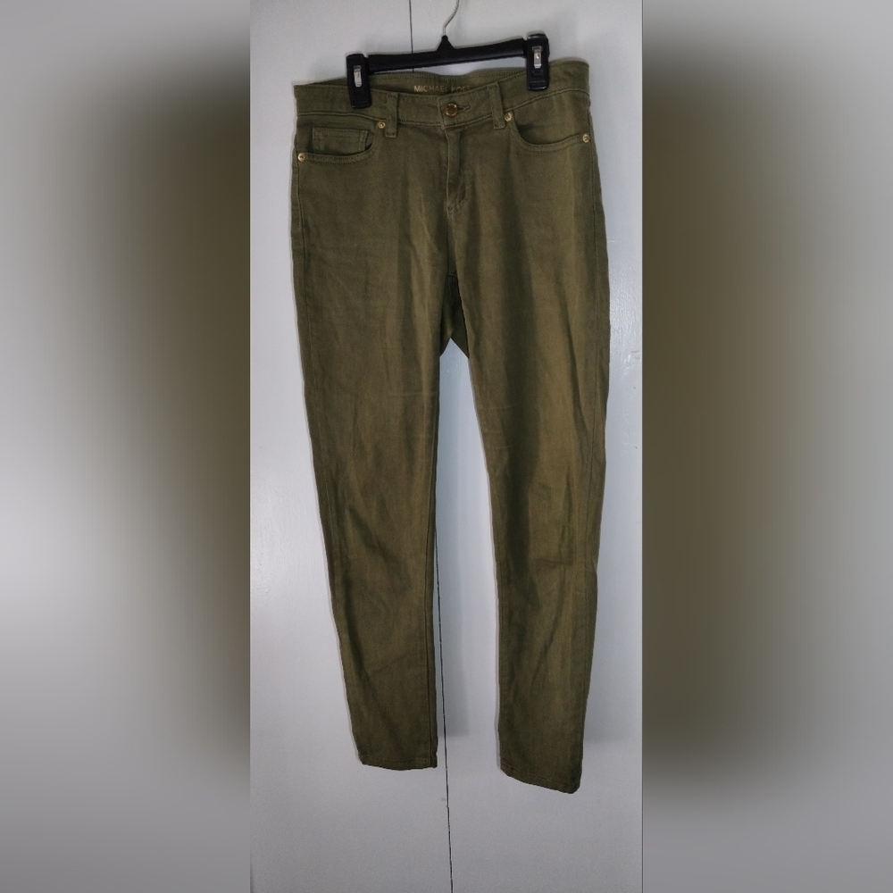 Michael Kors Women's Low Rise Skinny Leg Jeans Green Size(4)
